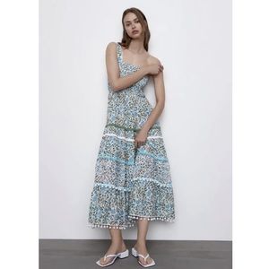 Zara Smocked Floral Maxi Dress